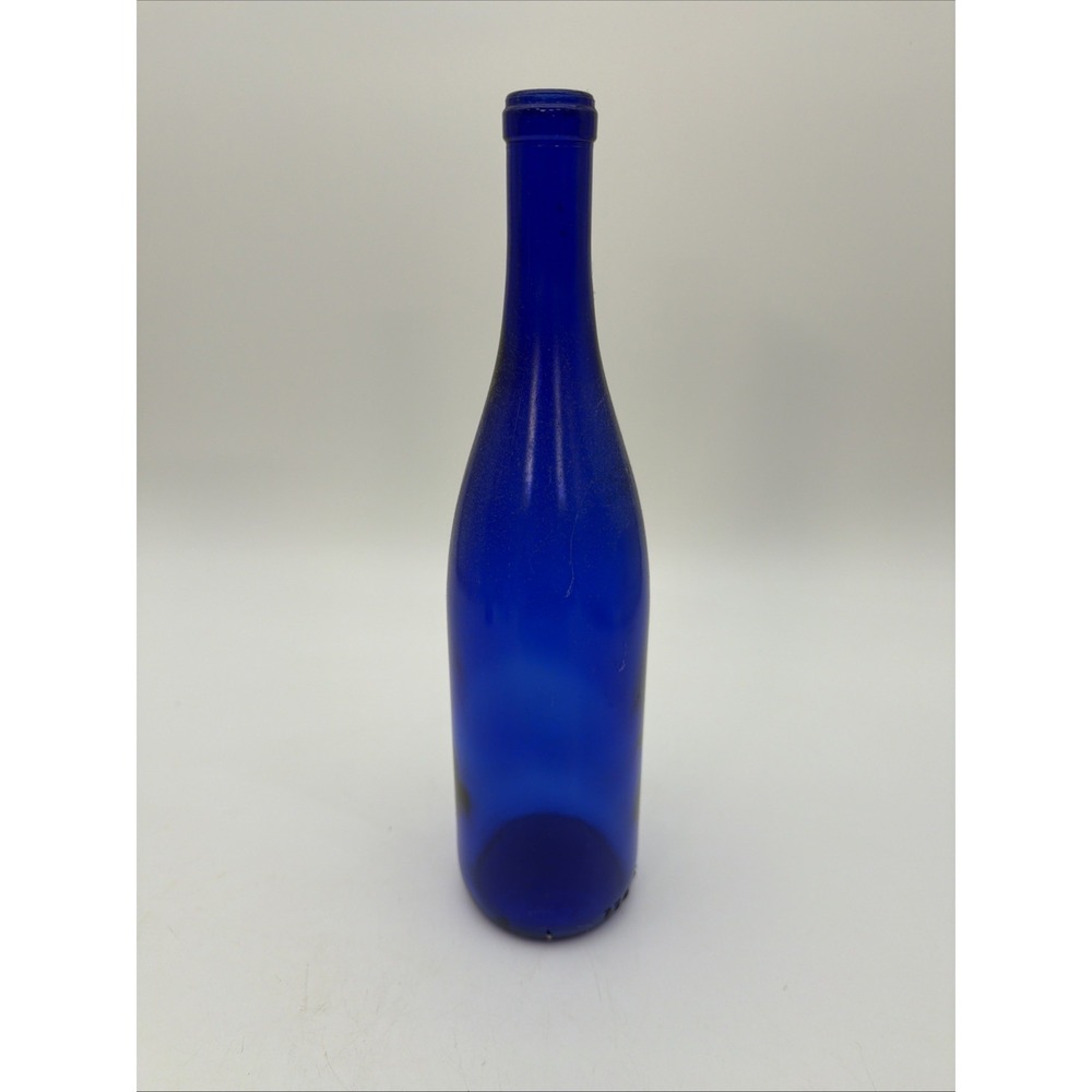 Vintage Cobalt Blue Wine Glass Wine Bottle